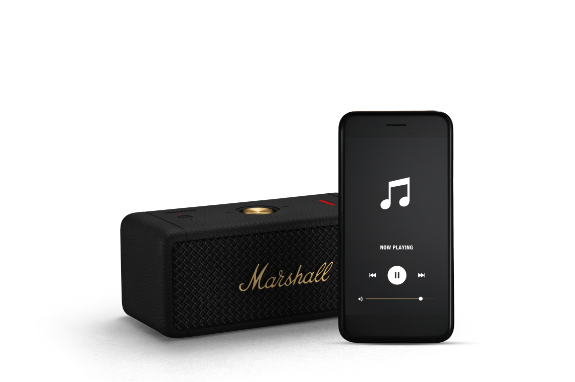  Marshall Emberton Bluetooth Portable Speaker - Black & Brass :  Electronics